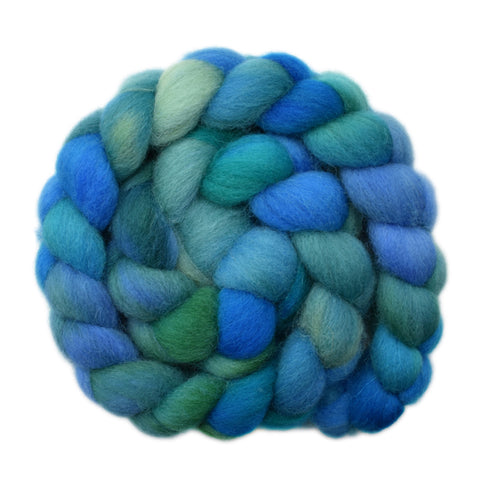 Brecknock Hill Cheviot Wool Roving - Quiet Waters 1 - 3.9 ounces