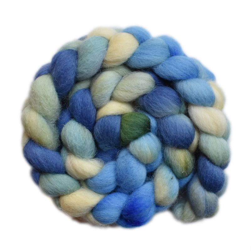 Hand painted Texel / Blackface / Lleyn wool roving for hand spinning and felting