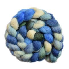 Hand painted Texel / Blackface / Lleyn wool roving for hand spinning and felting