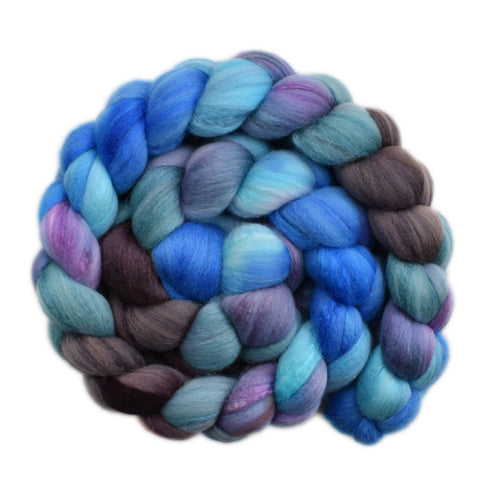Silk / Merino 20/80% Wool Roving - Naval Attache 1 - 4.2 ounces