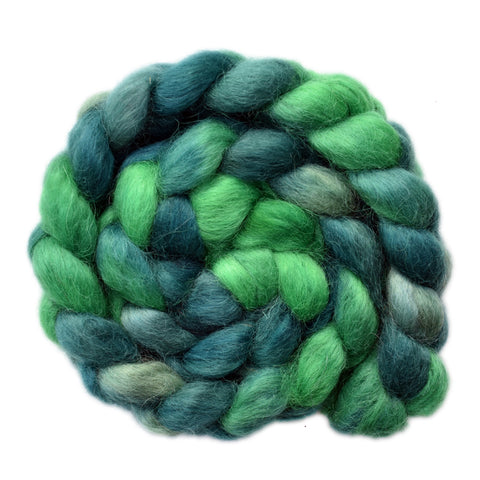 Wensleydale Wool Roving - Dark Forest - 4.3 ounces