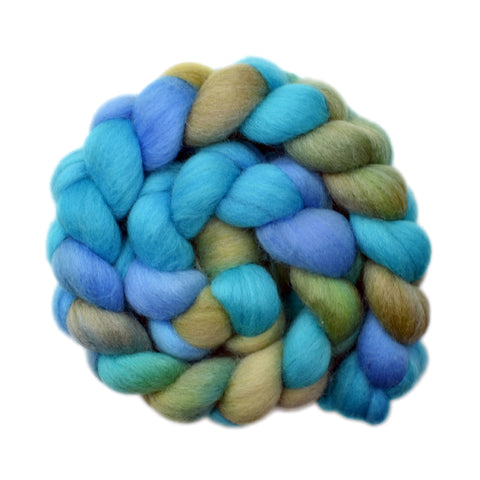 Corriedale Wool Roving - Tree-Lined Pond 2 - 4.1 ounces