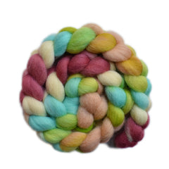 Hand painted Texel / Blackface / Lleyn wool roving for hand spinning and felting