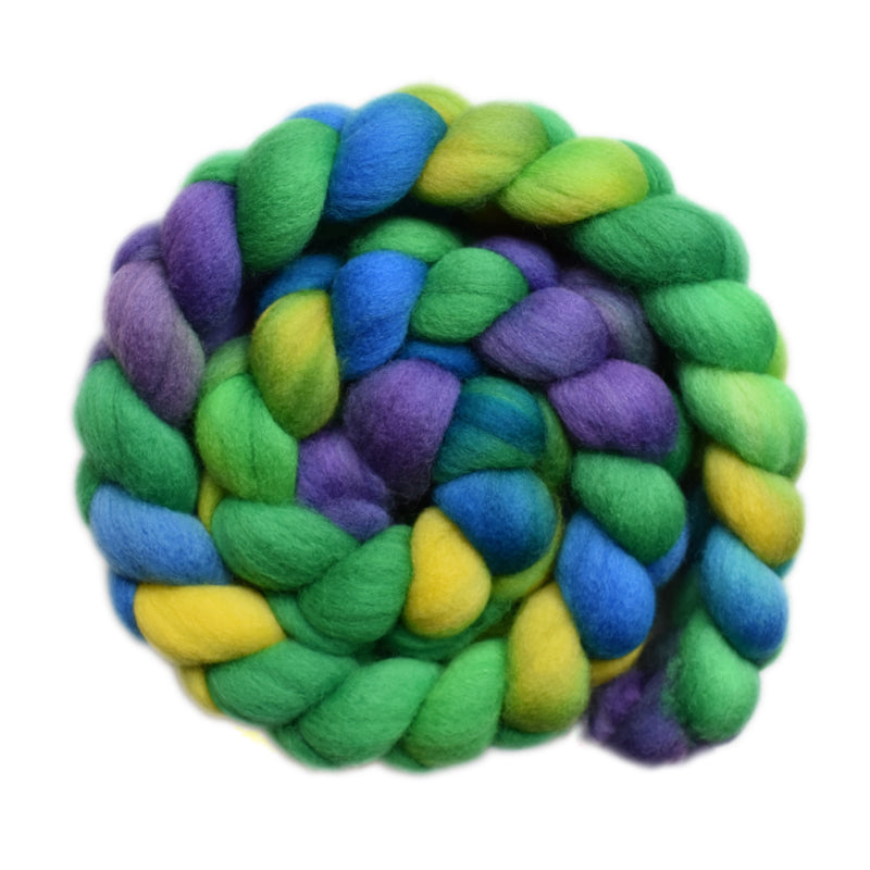 Hand painted Cormo wool roving for hand spinning and felting