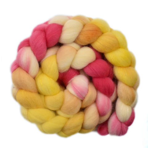 Silk / Polwarth 15/85% Wool Roving - Bright Sun 2 - 4.2 ounces