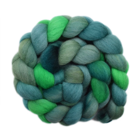 Falkland Wool Roving - Emerald Brooch 2 - 4.1 ounces