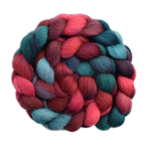 Galway Wool Roving - Holly Wreath 1 - 4.1 ounces