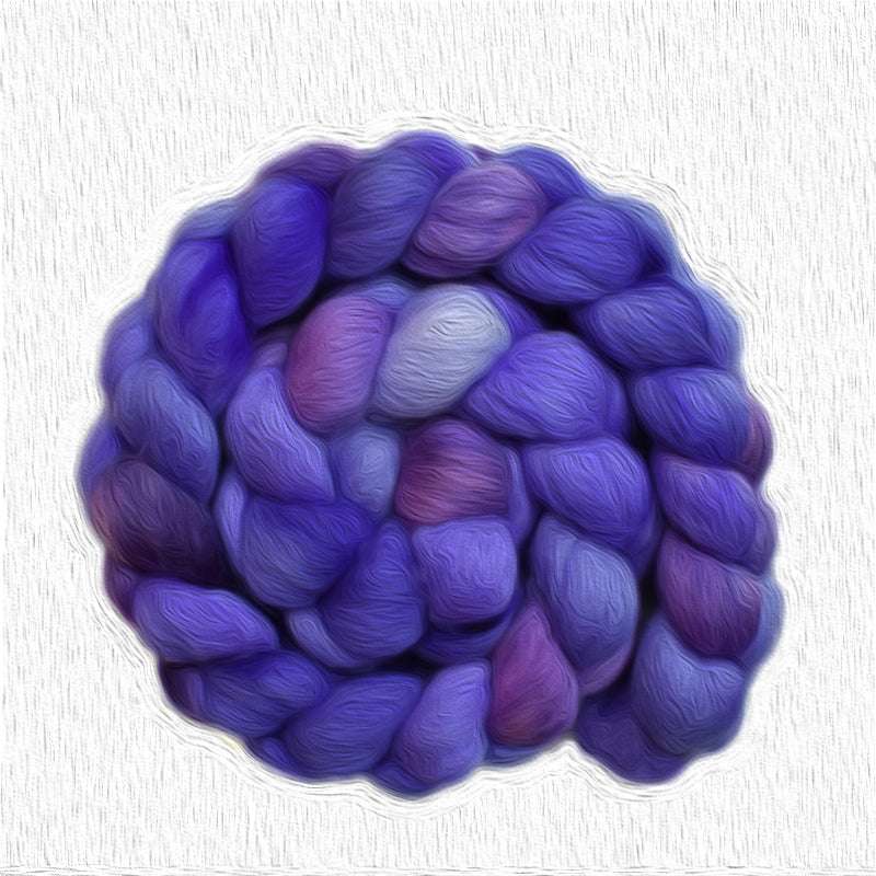 Hand painted Punta Arenas wqol roving for hand spinning and felting