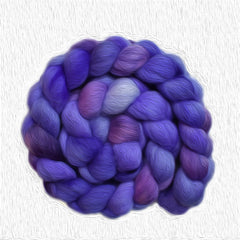 Hand painted Punta Arenas wqol roving for hand spinning and felting