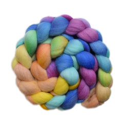 Hand painted Punta Arenas wool roving for hand spinning and felting