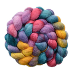 Silk / BFL 25/75% Wool Roving - Roundabout 1 - 4.2 ounces