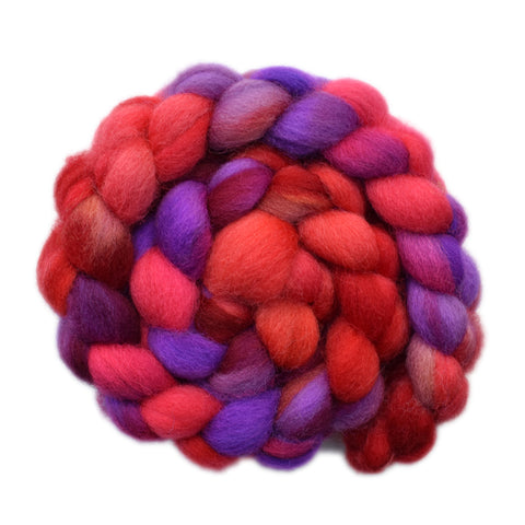 Galway Wool Roving - Panic Button 2 - 4.1 ounces