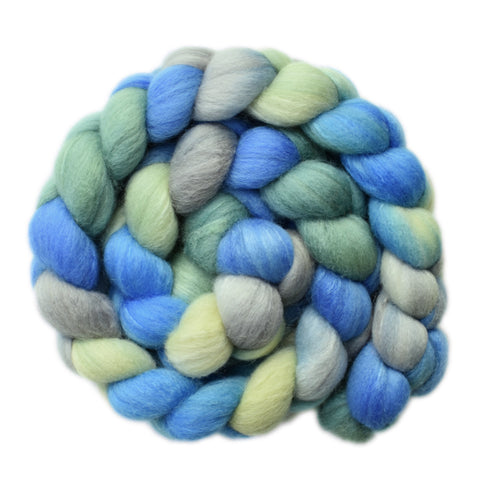 Silk / Polwarth 15/85% Wool Roving - In the Sky 2 - 4.1 ounces