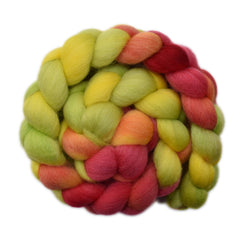Hand painted Corriedale wool roving for spinning and felting