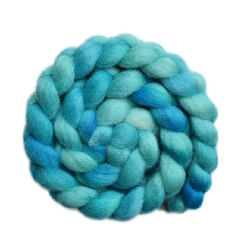 Hand painted Finn wool roving for hand spinning and felting