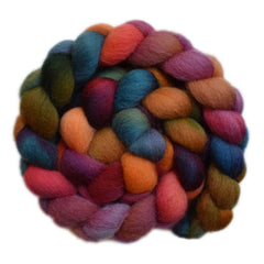 Hand  painted Galway wool roving for hand spinning and felting