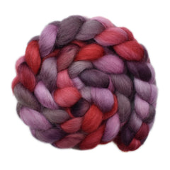 Hand painted Norwegian Lustre wool roving for hand spinning and felting