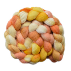 Hand painted silk / Polwarth wool roving for hand spinning and felting