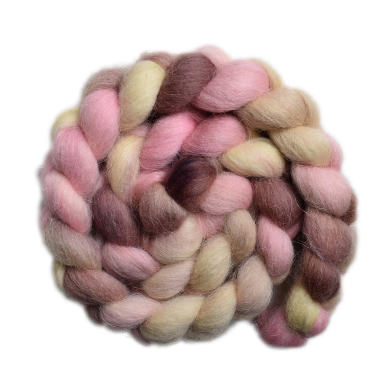 Hand painted Scandinavian Mountain wool roving for hand spinning and felting