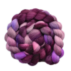 Hand painted Lleyn wool roving for hand spinning and felting