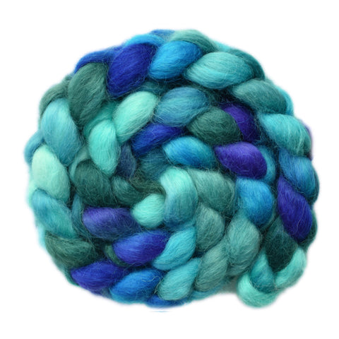 Wensleydale Wool Roving - Mountain Stream - 4.2 ounces