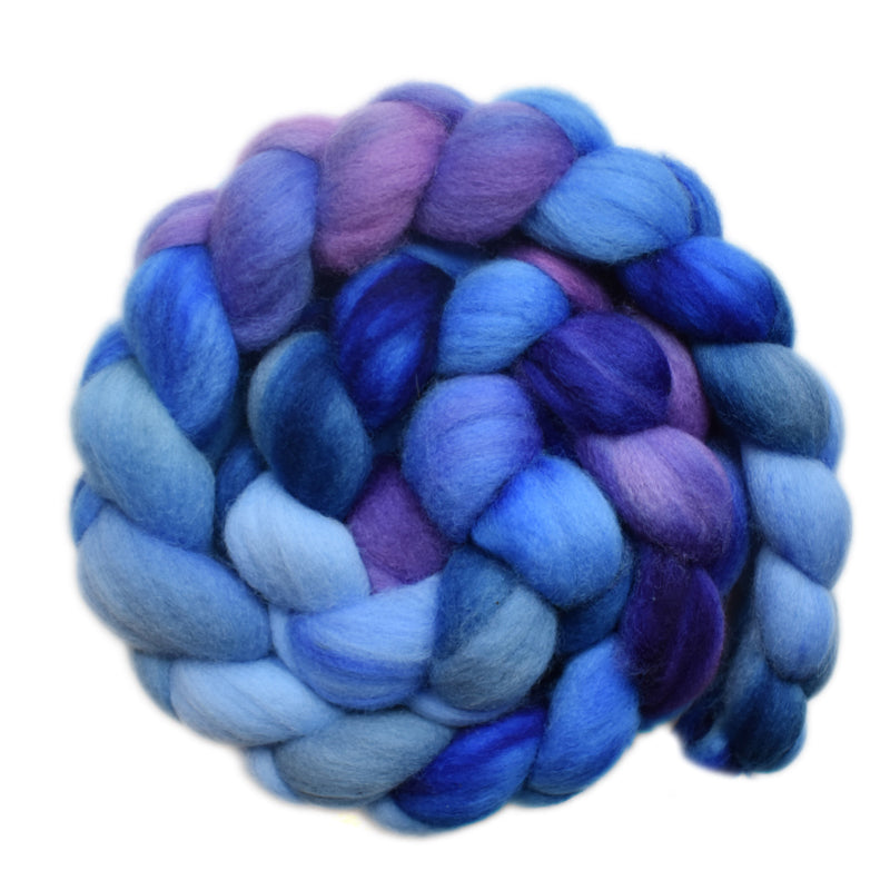 Hand painted Punta Arenas wool roving for hand spinning and felting
