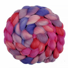 Hand painted silk / Merino wool roving for hand spinning and felting