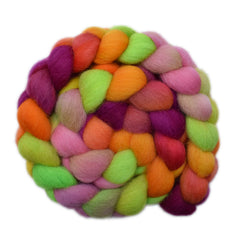 Hand painted Galway wool roving for hand spinning and felting