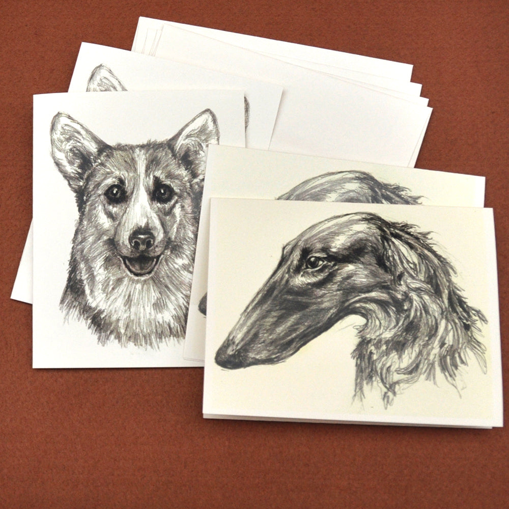 Dogs drawing blank note card