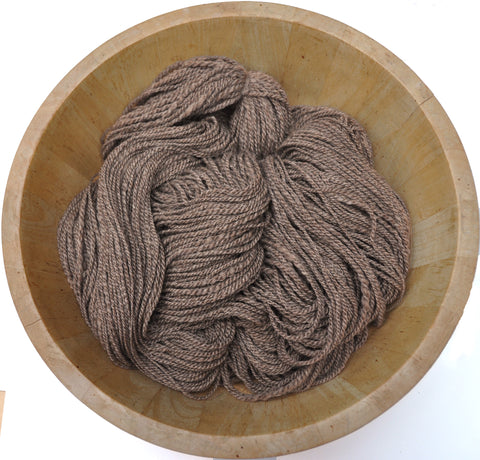Handspun yarn - Natural color Blue Faced Leicester (BFL) Wool, worsted weight, 400 yards - Natural Brown BFL