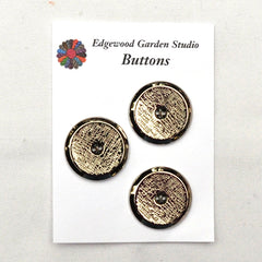 Silver Buttons with Scratch Pattern, Large - Set of 3