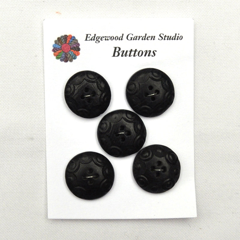 Black Buttons with Raised Edge - Set of 3 – Edgewood Garden Studio