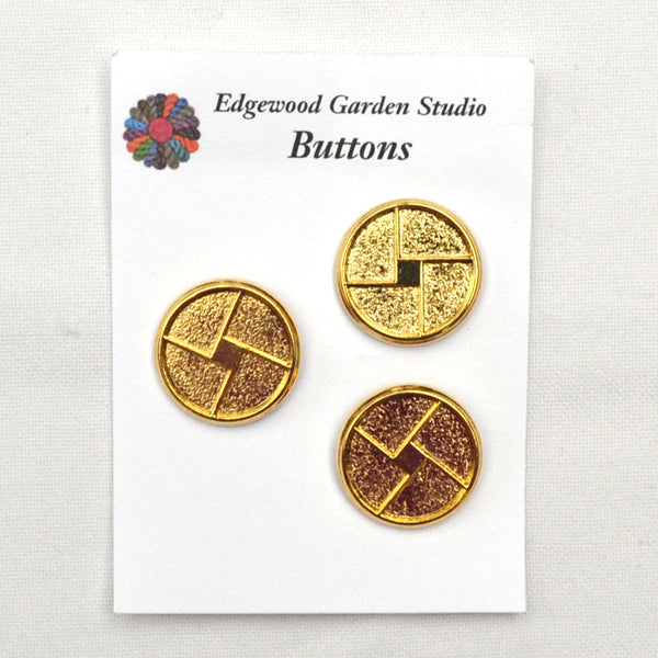 Gold Pinwheel Buttons, Large - Set of 3 – Edgewood Garden Studio