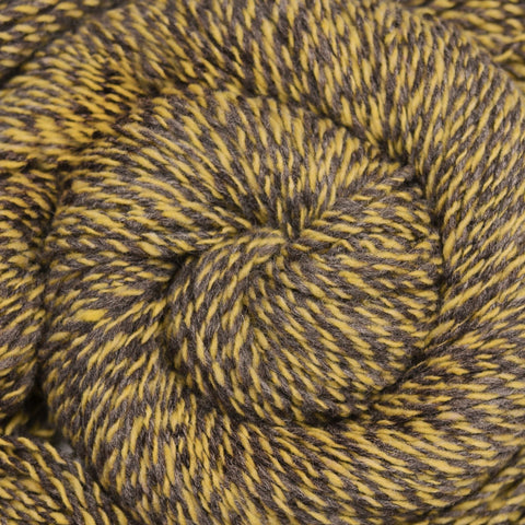 Handspun yarn - Columbia & Romney wool, worsted weight, 210 yards - Yellow & Gray 2