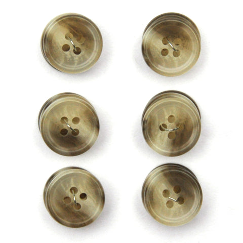 Light Brown Faux Horn Buttons - Set of 18