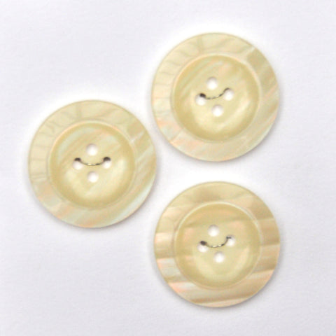 White Pearlescent Buttons - Set of 3