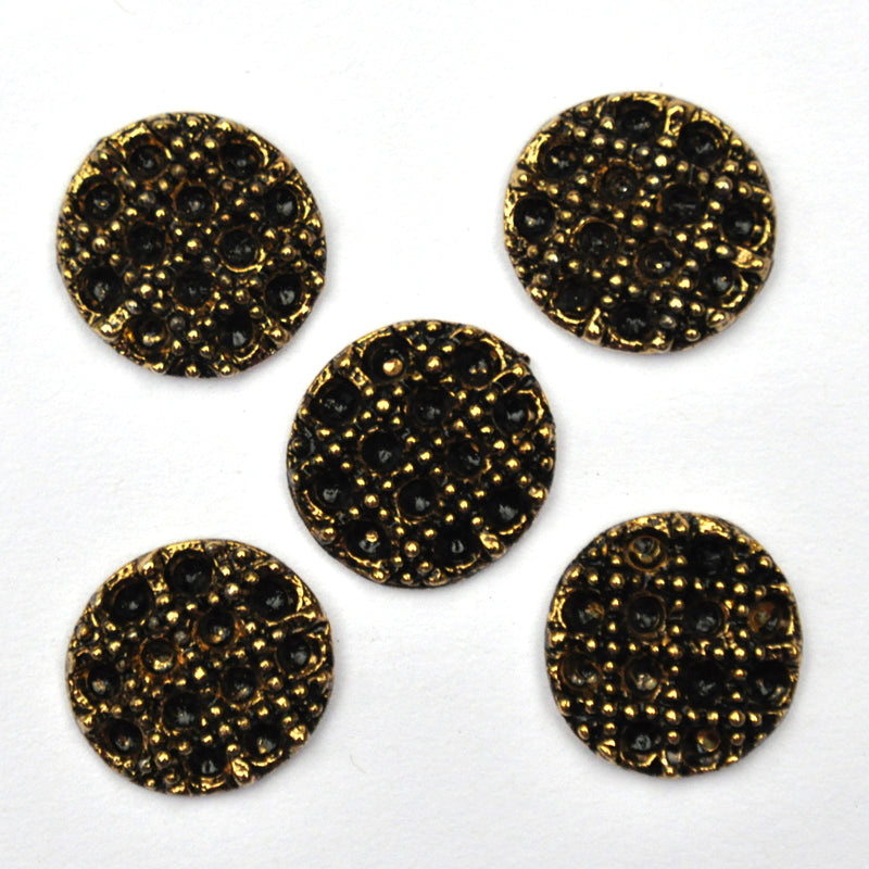 Black Buttons with Gold Grid - Set of 5 – Edgewood Garden Studio