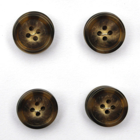 Dark Brown Faux Horn Buttons - Set of 12