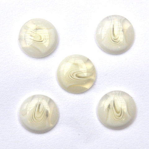 White Pearlescent Buttons - Set of 5