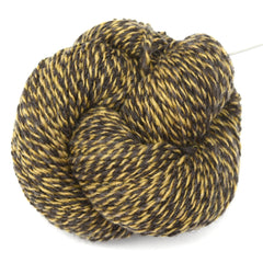 Handspun yarn - Columbia & Romney wool, worsted weight, 210 yards - Yellow & Gray 2