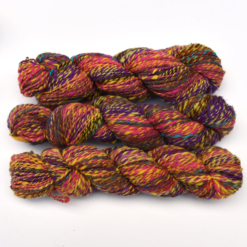 Handspun wool art yarn, worsted weight, 140 yards - Festival Melody –  Edgewood Garden Studio