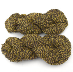 Handspun yarn - Columbia & Romney wool, worsted weight, 210 yards - Yellow & Gray 2