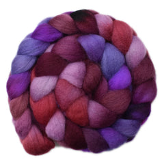 Hand painted BFL wool roving for hand spinning and felting