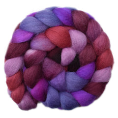 Hand painted BFL wool roving for hand spinning and felting