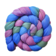 Hand painted Polwarth wool roving for hand spinning and felting