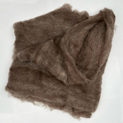 Natural brown Merino wool carded batt