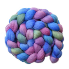 Hand painted Polwarth wool roving for hand spinning and felting
