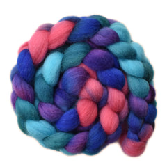 Hand painted Finn wool roving for hand spinning and felting
