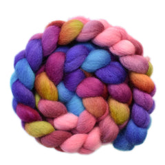 Hand painted Finn wool roving for hand spinning and felting