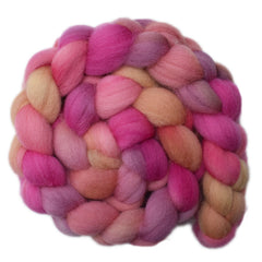 Hand painted Radnor wool roving for hand spinning and felting